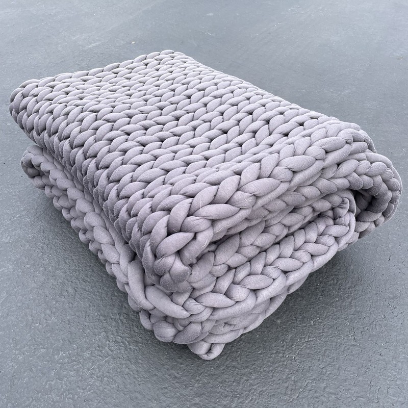 Donna Sharp Chunky Knit Throw Blanket 47” x 65” in Gray Weighted Relaxing Throw gallery