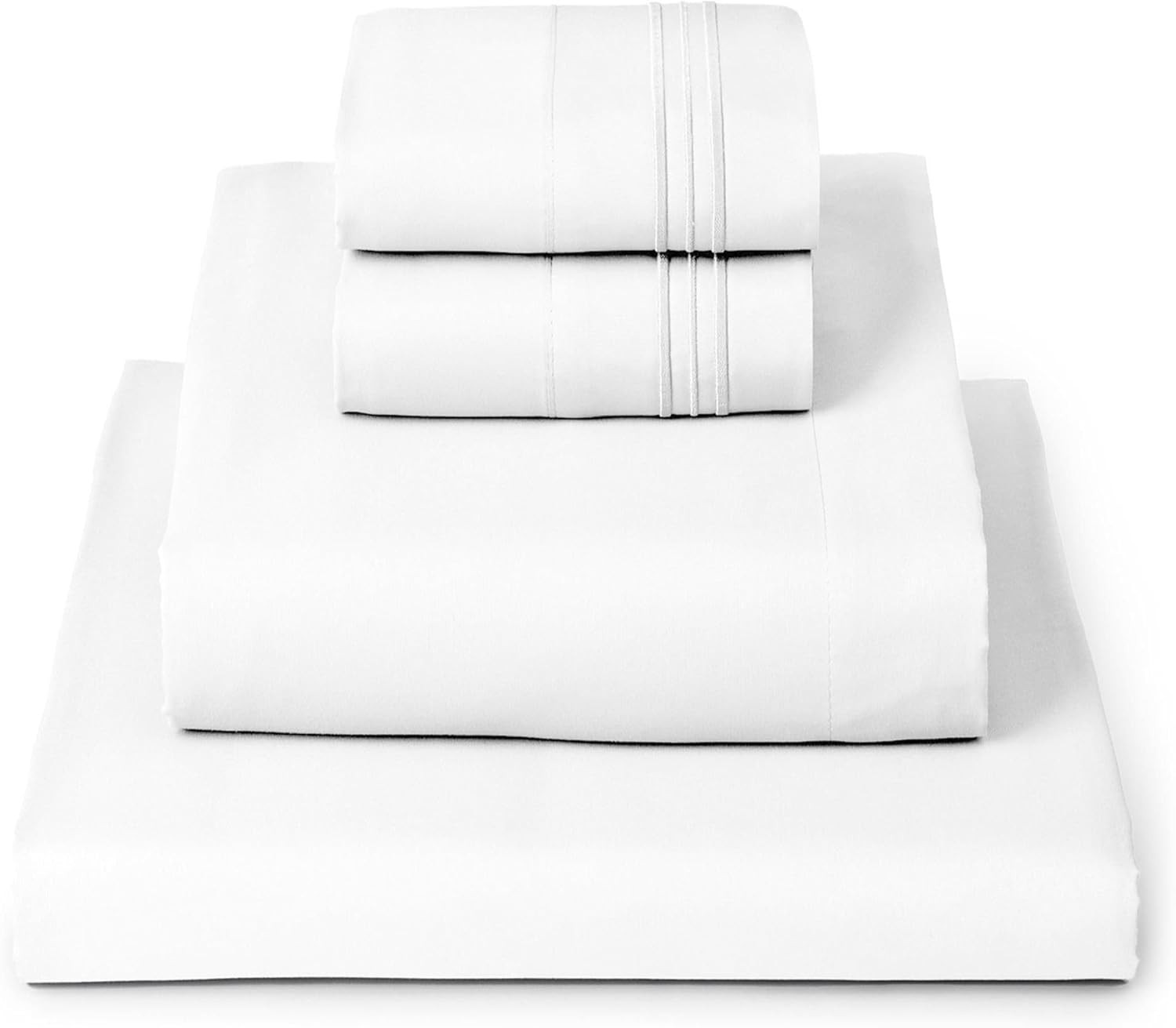 Mellanni Queen Sheets Set 4 PC Iconic Collection Bedding Queen White NEW gallery