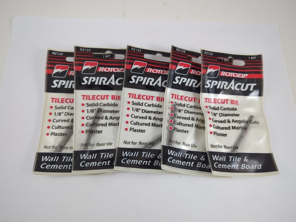 Rotozip Tilecut 1/8 In. Carbide Zip Bit (5-Pack) TC Rotozip Spiracut