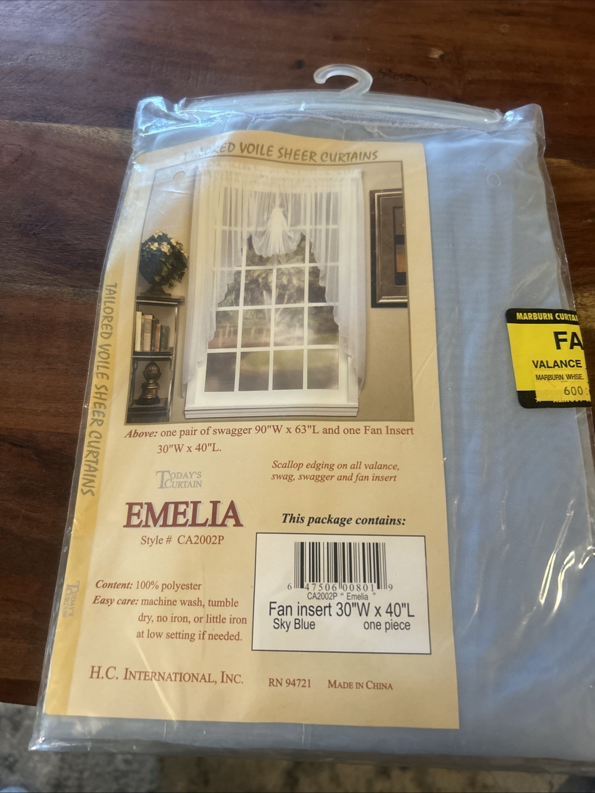 Sky Blue Premium Voile Sheer Kitchen Curtain 30W x 40L Easy Care Polyester gallery