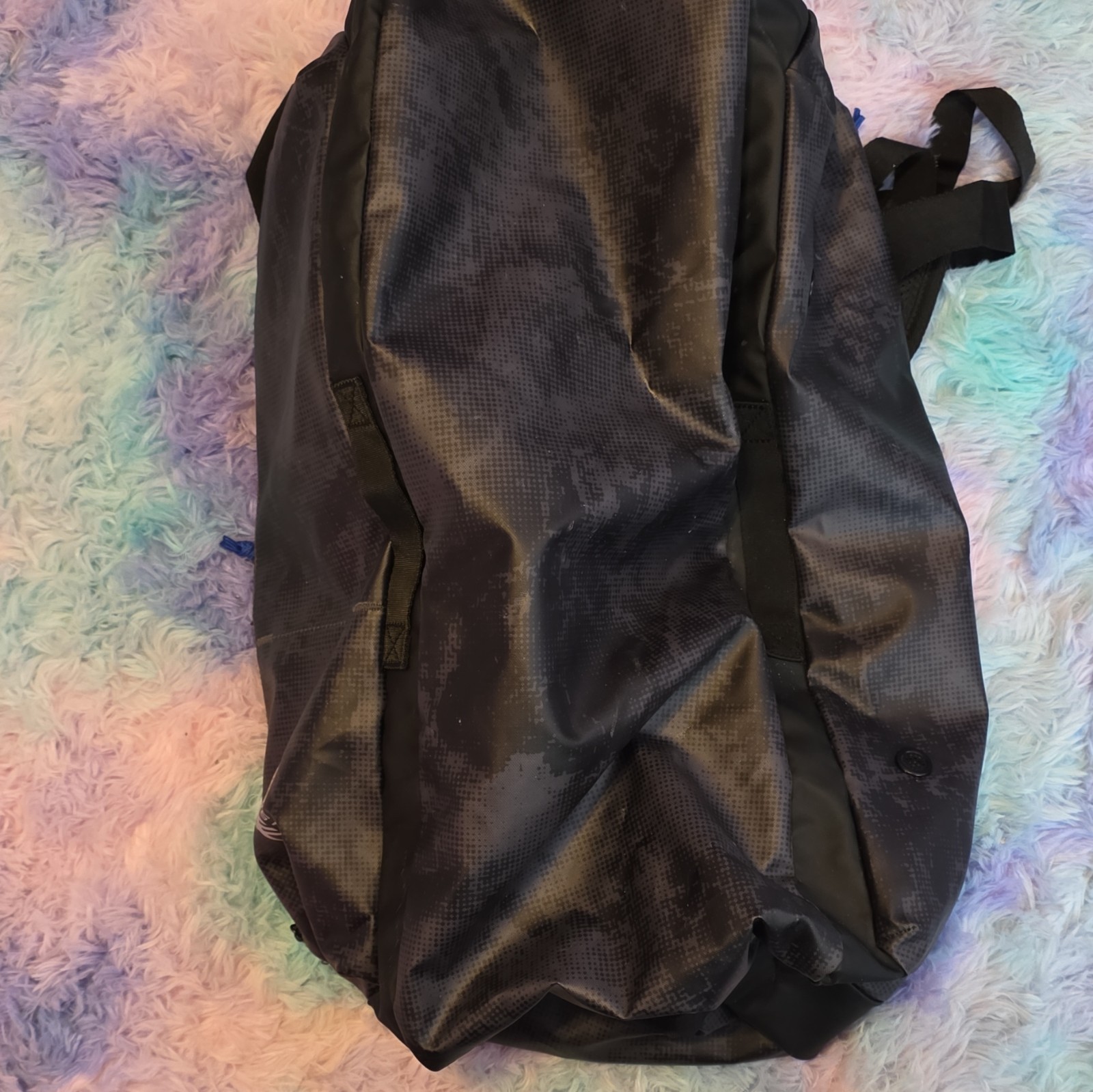 High Sierra Hiking Backpack Black Blue Polyester Padded Straps External Pockets 2