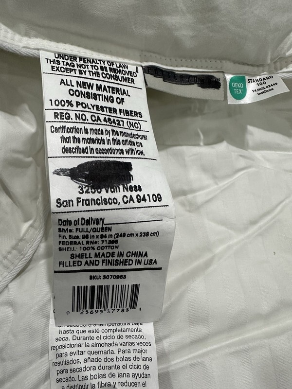 Pottery Barn Hydrocool Moisture Wicking Down Alternative Duvet Insert Full Queen gallery