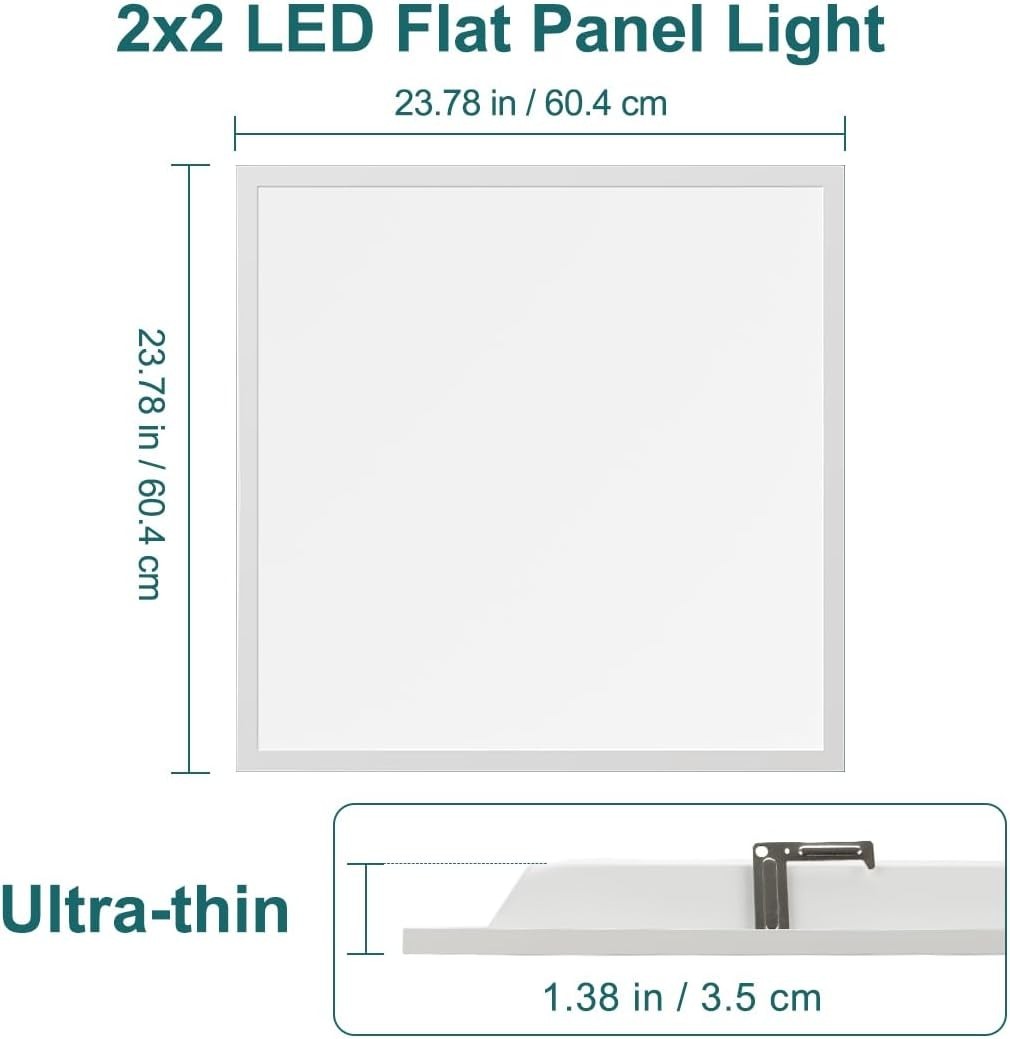2x2 LED Flat Panel Lights 4 Pack 50W/45W/40W/30W/25W Adjustable gallery