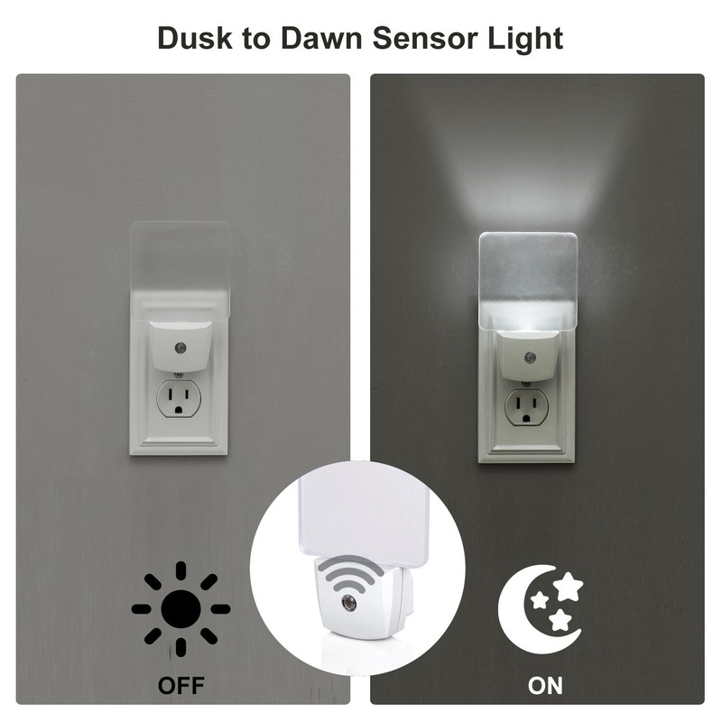 DEWENWILS Plug-in LED Night Light with Light Sensor Dusk-Dawn Bathroom Light gallery