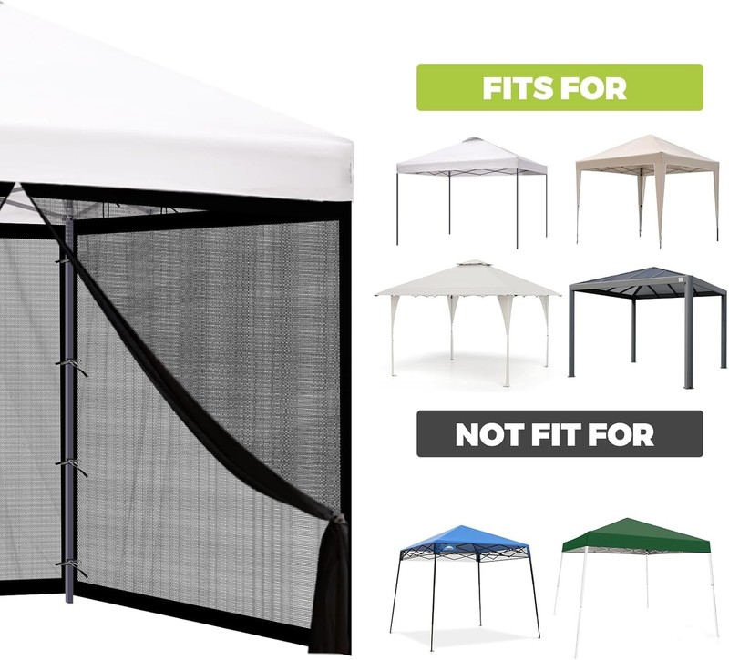 Universal 10x10 ft Bug Screen Tent with Zipper Doors for Camping & Backyard Use gallery