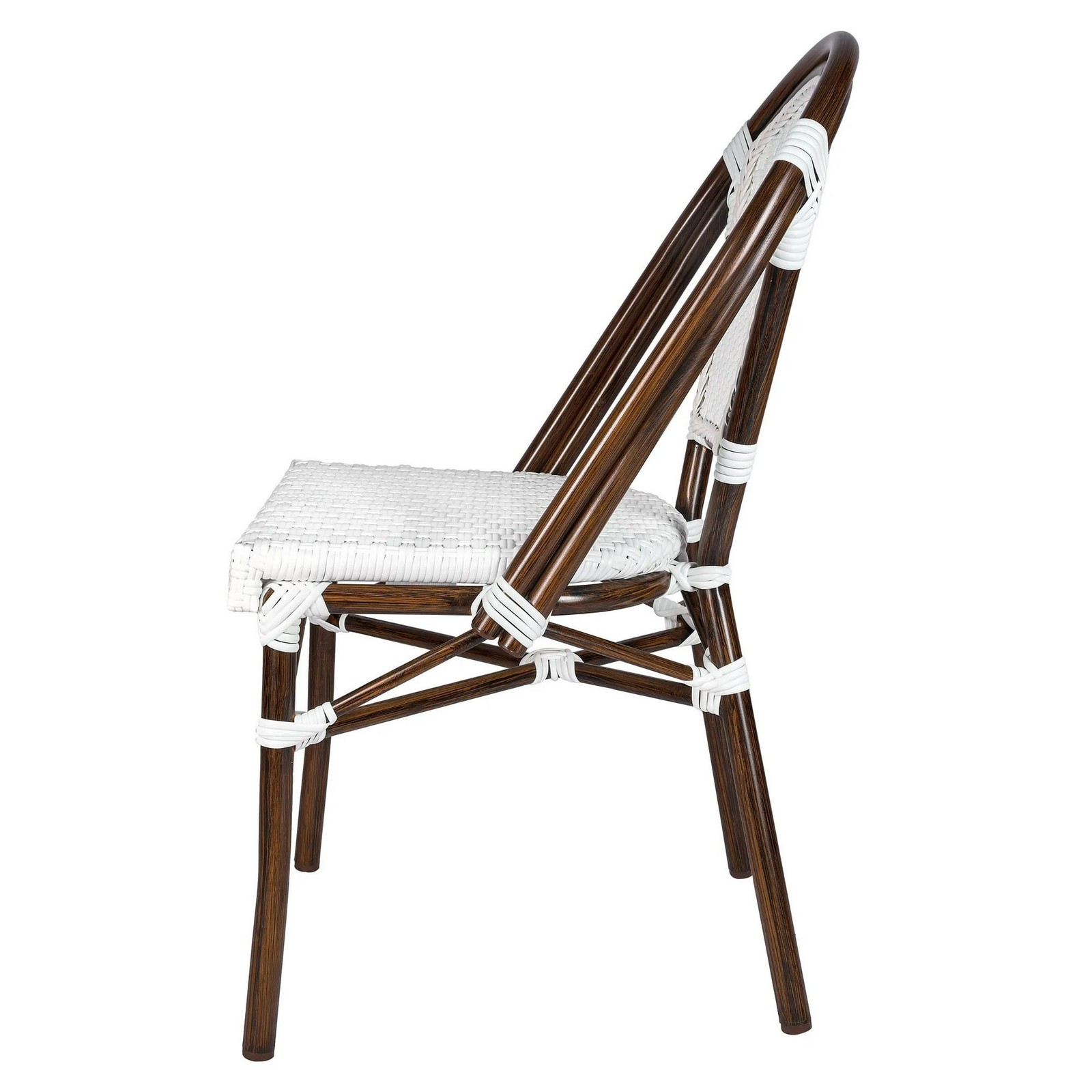 CHIVARI ARMLESS FRENCH BISTRO PATIO DINING CHAIR 2 CHAIR BUNDLE - WHITE gallery