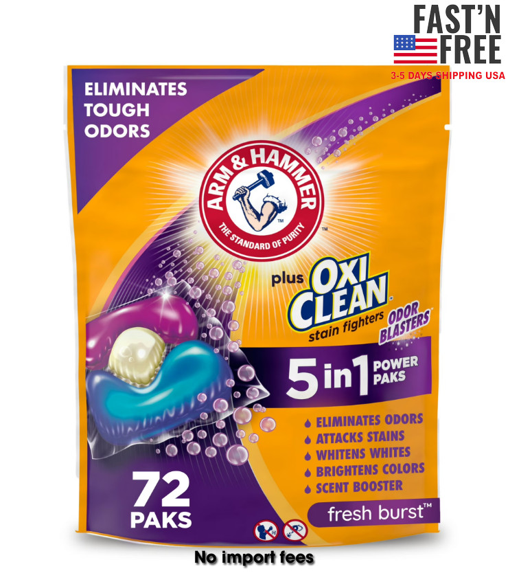 ARM & HAMMER Plus OxiClean With Odor Blasters Laundry Detergent, 5-IN-1, 72 Ct gallery