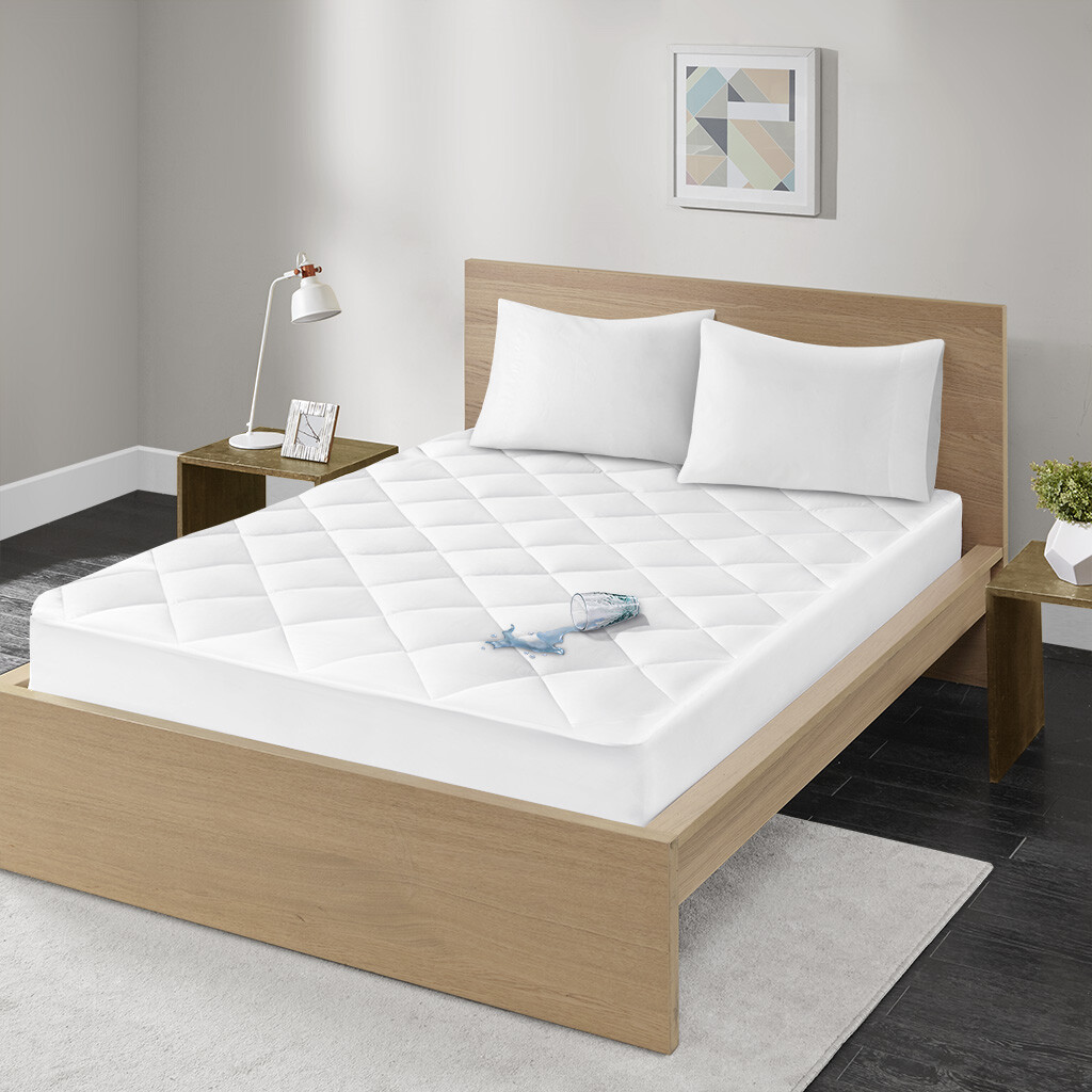 100% Cotton Sateen Waterproof Quilted Down Alt Mattress Pad Twin Full Queen King gallery