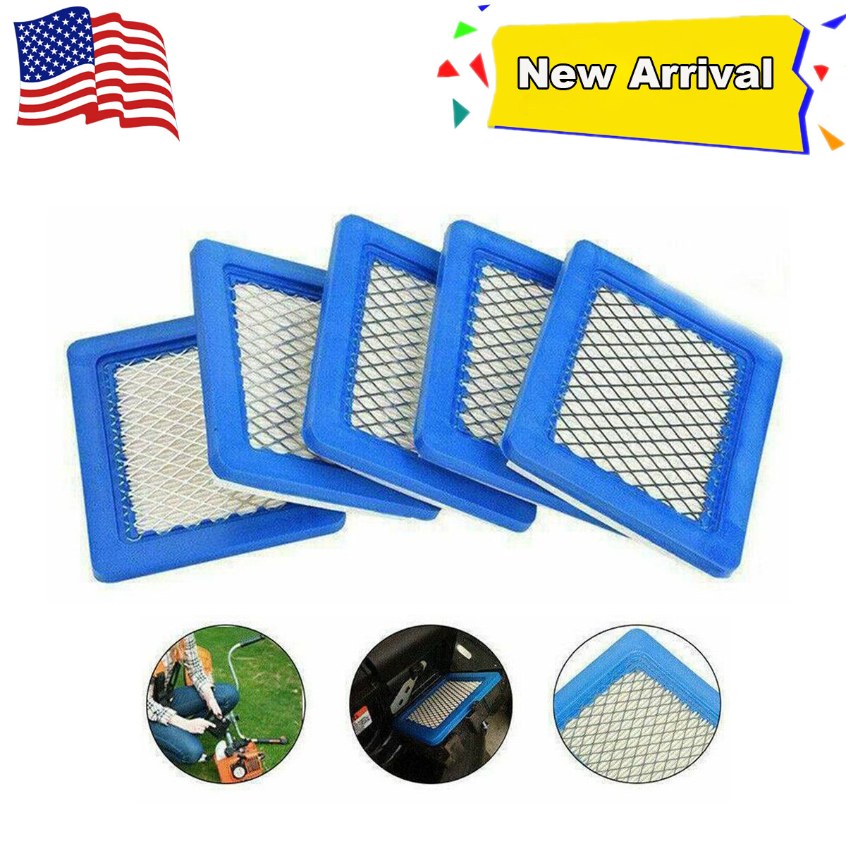 5Pcs Air Filter Lawn Mower Filters For Briggs&Stratton 491588 491588s 399959 H/P gallery