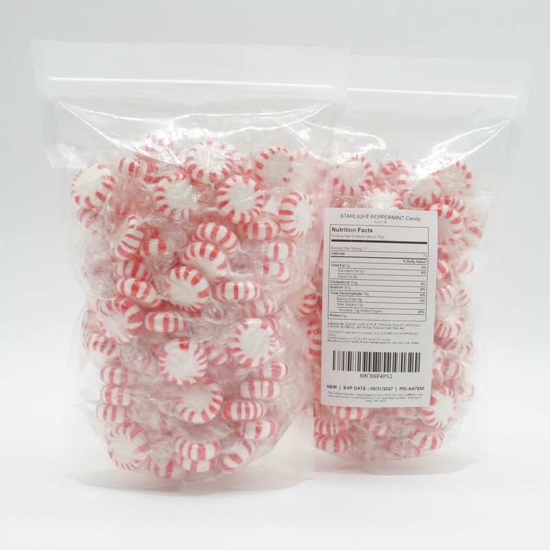 STARLIGHT Peppermint Candy 1 lb Bulk - Refreshing Mints, 84 Individually Wrapped gallery