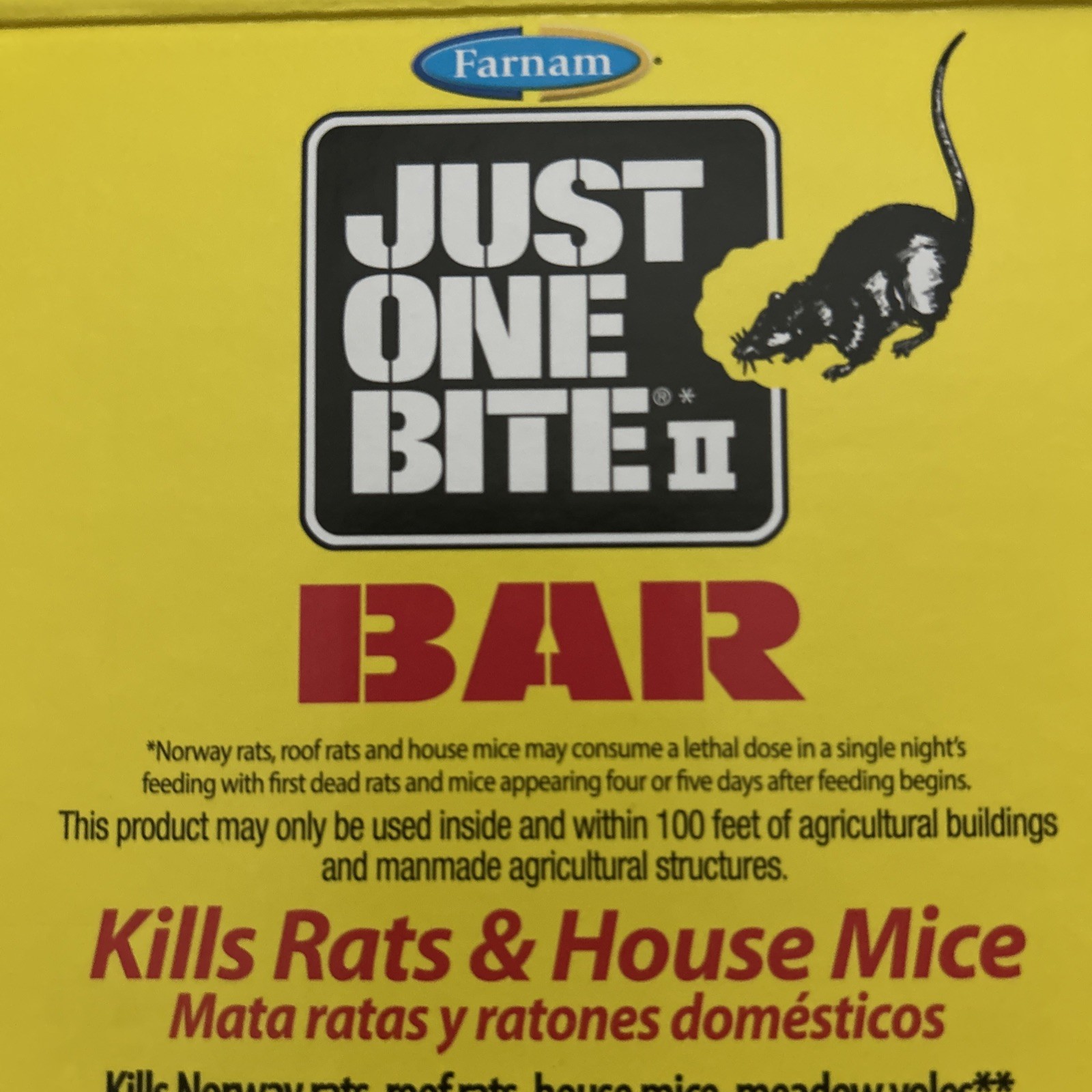 Just one bite Rat Rodent Mice Mouse Vole Bait New Sealed Bar 1 Pound gallery