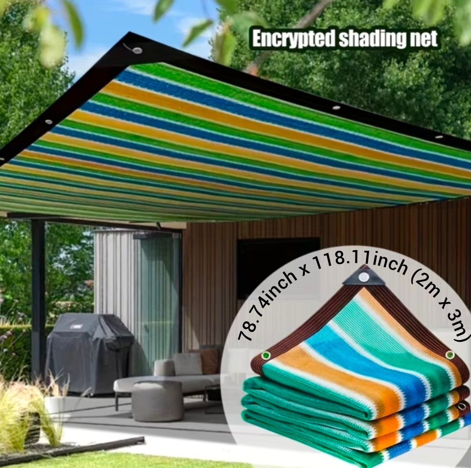 🌈 Colorful Outdoor Sun Shade Net Canopy – UV Resistant Breathable Mesh Cover 🌞 gallery