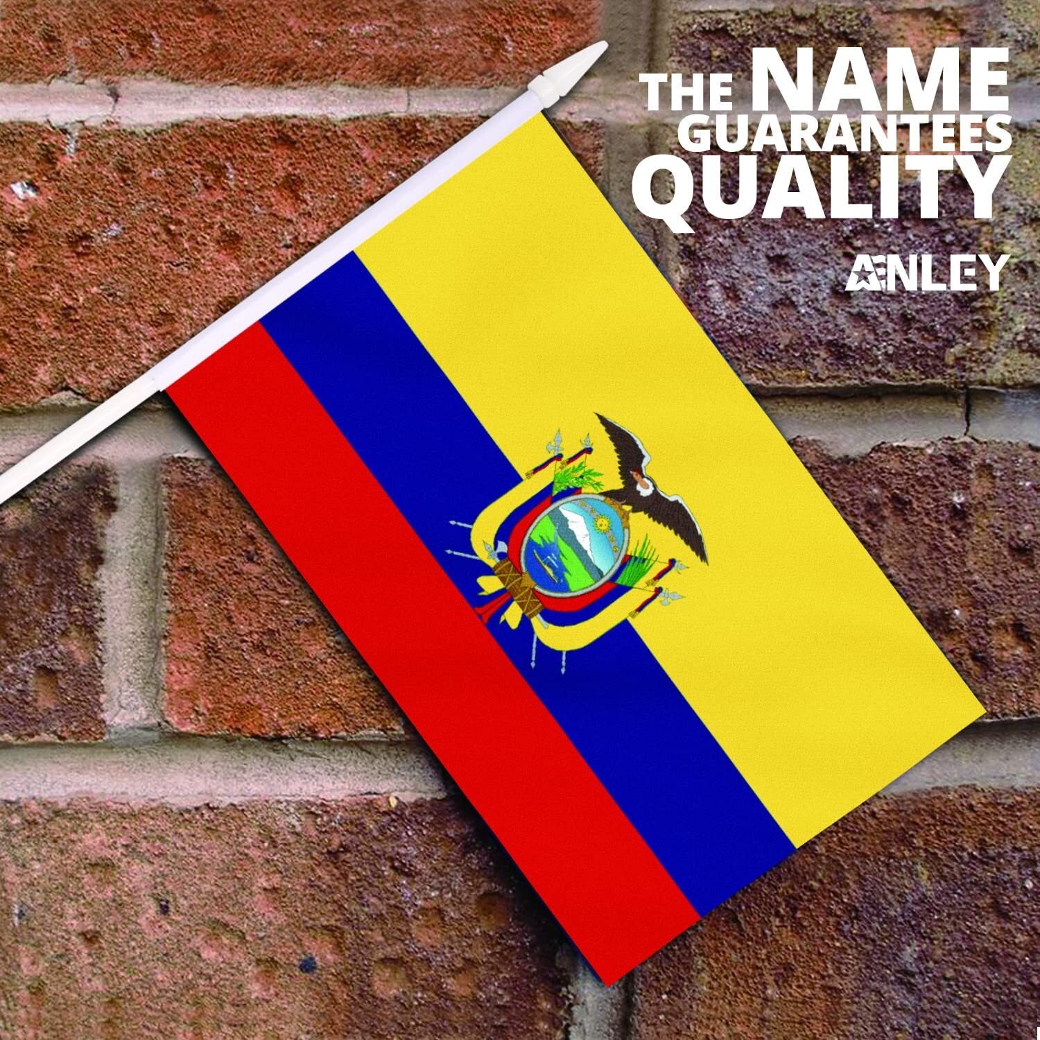 Anley Ecuador Mini Flag 12 Pack - Hand Held Small Miniature Ecuadorian Flags gallery
