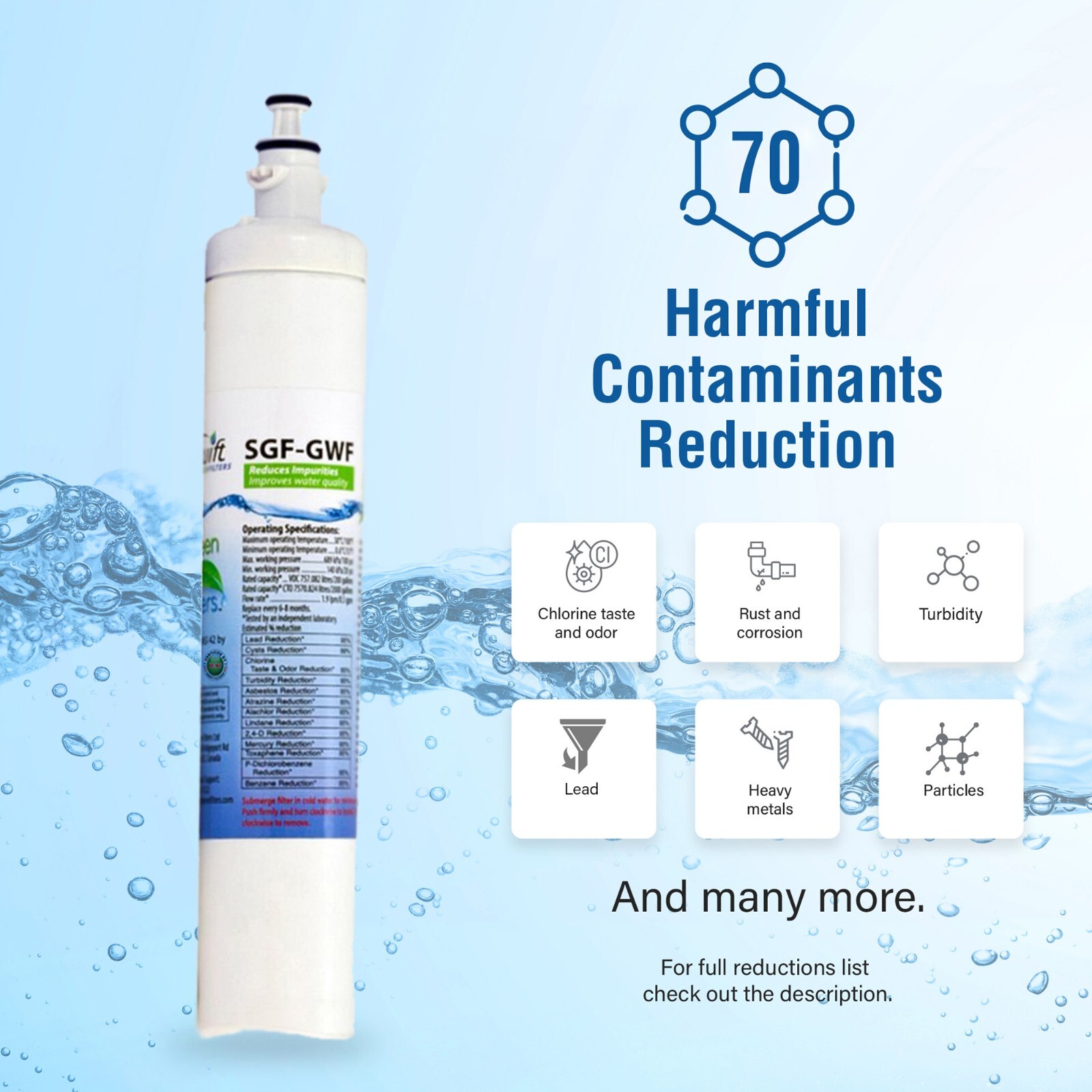 Compatible With SGF-GWF GE GWF, RPWF, WSG-4 ,PFE29P Water Filter For (3 Pack) gallery
