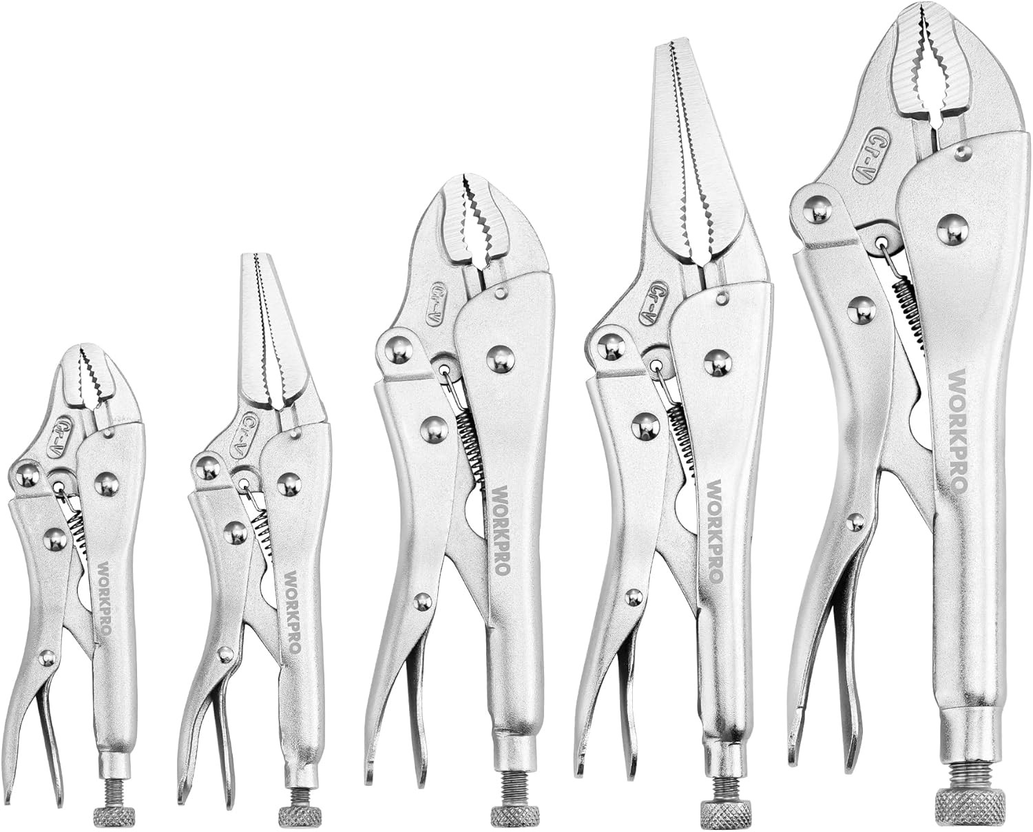 WORKPRO 5-Piece Locking Pliers Set Vice Grips w/Chrome-vanadium Steel Tool Set gallery