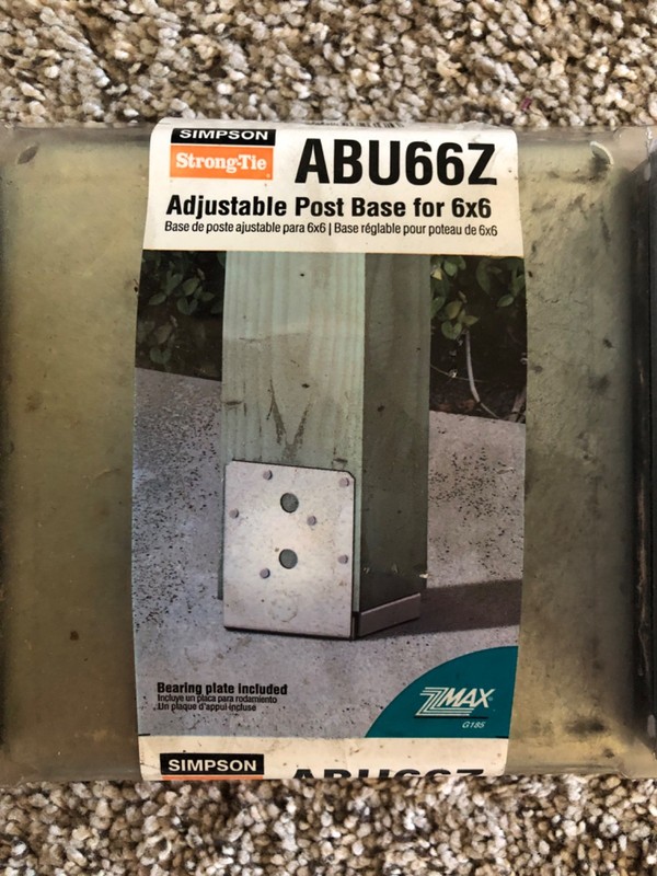 adjustable post base for 6x6. There are three of them. gallery