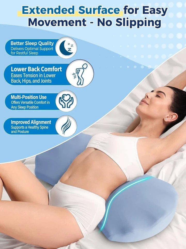Lumbar Support Pillow for Sleeping – Memory Foam Lower Back Pillow for Bed for B gallery