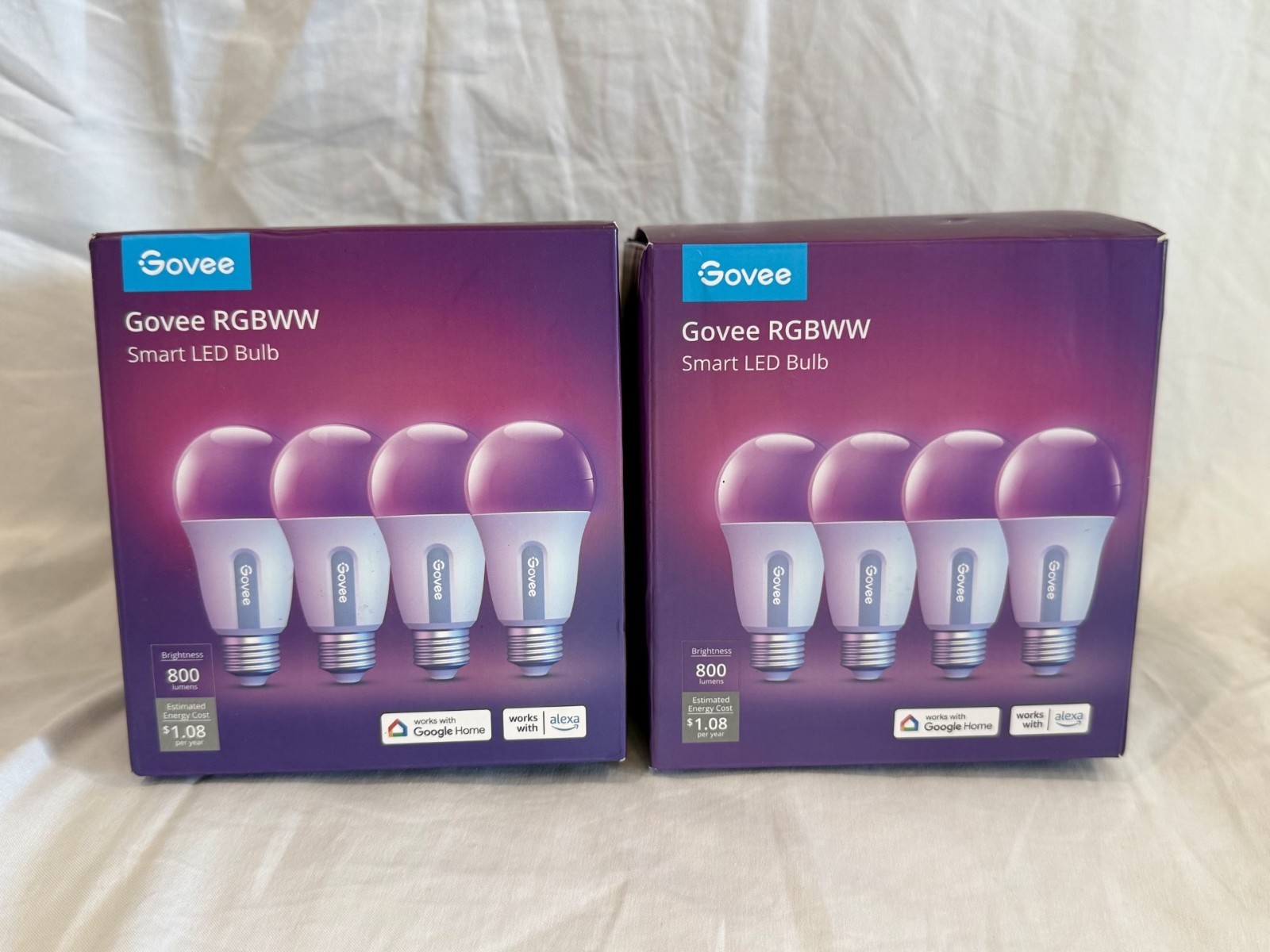 GOVEE RGBWW SMART LED BULB 8 PACK H6008 800 Lumens E26 ALEXA GOOGLE Wi-Fi gallery