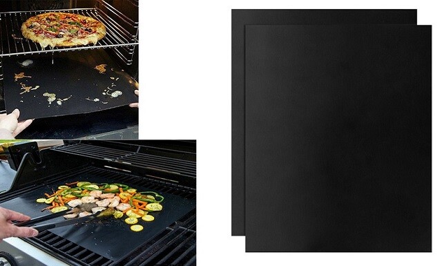 BBQ Grill Mat & Nonstick Oven Liner - Set of 2 Heavy Duty Cooking Mats Reusable gallery