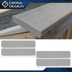 Light Gray Composite Decking boards End Cap Set (4 pcs in One Package) 5.5”