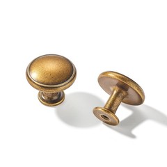 5 Pack Antique Brass Cabinet Knobs Drawer Knob Kitchen Hardware – Single Hole Vi