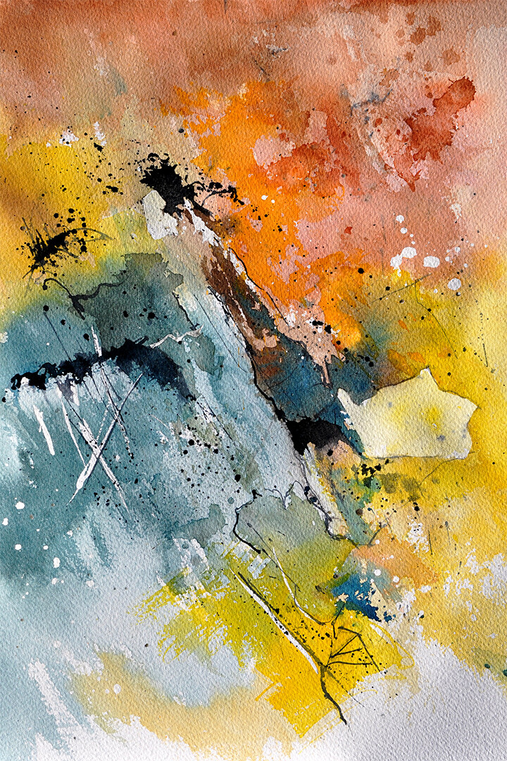 Modern Abstract Watercolor Contemporary Print Wall Art Home - POSTER 20x30 gallery