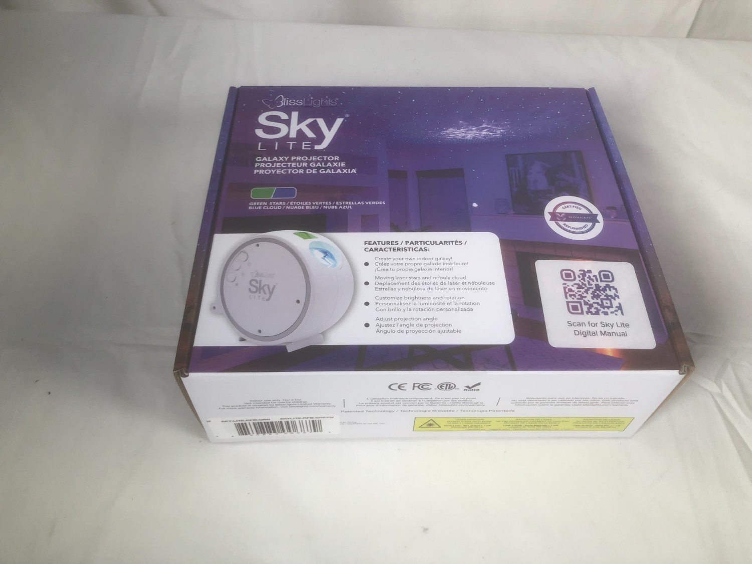 BlissLights Sky Lite Galaxy Projector with LED Green Stars Blue Nebula Cloud NEW gallery