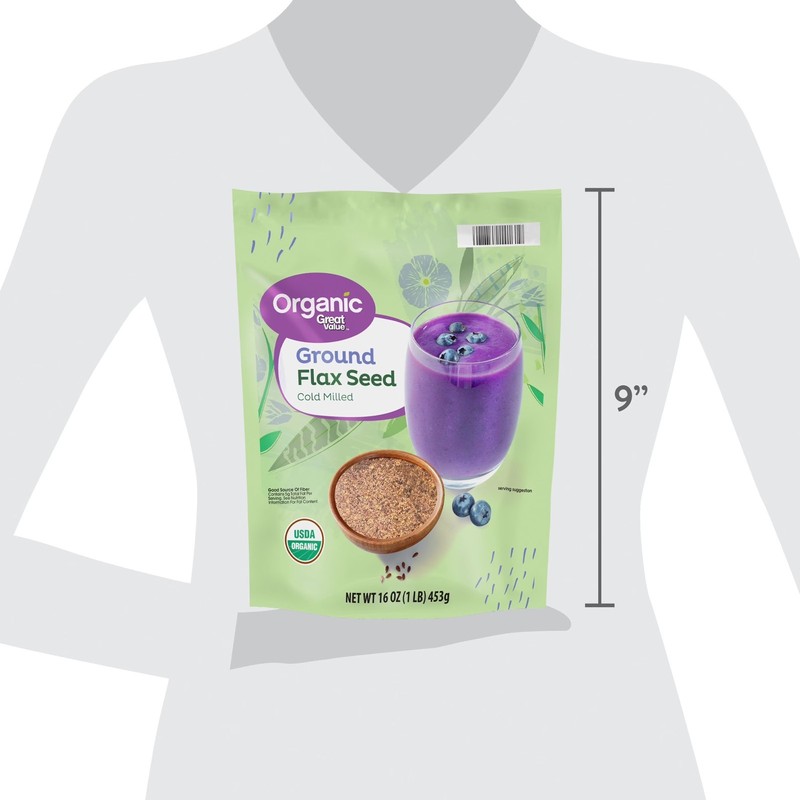 2 pack, Great Value Organic Ground Cold Milled Flax Seed, 16 oz. gallery