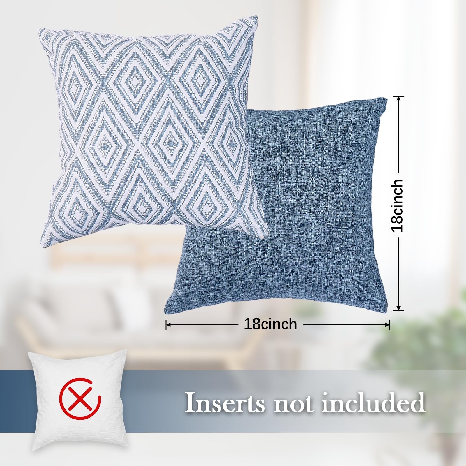 HPUK Decorative Throw Pillow Covers Set of 4 Square Couch Pillows Linen Cushi... gallery