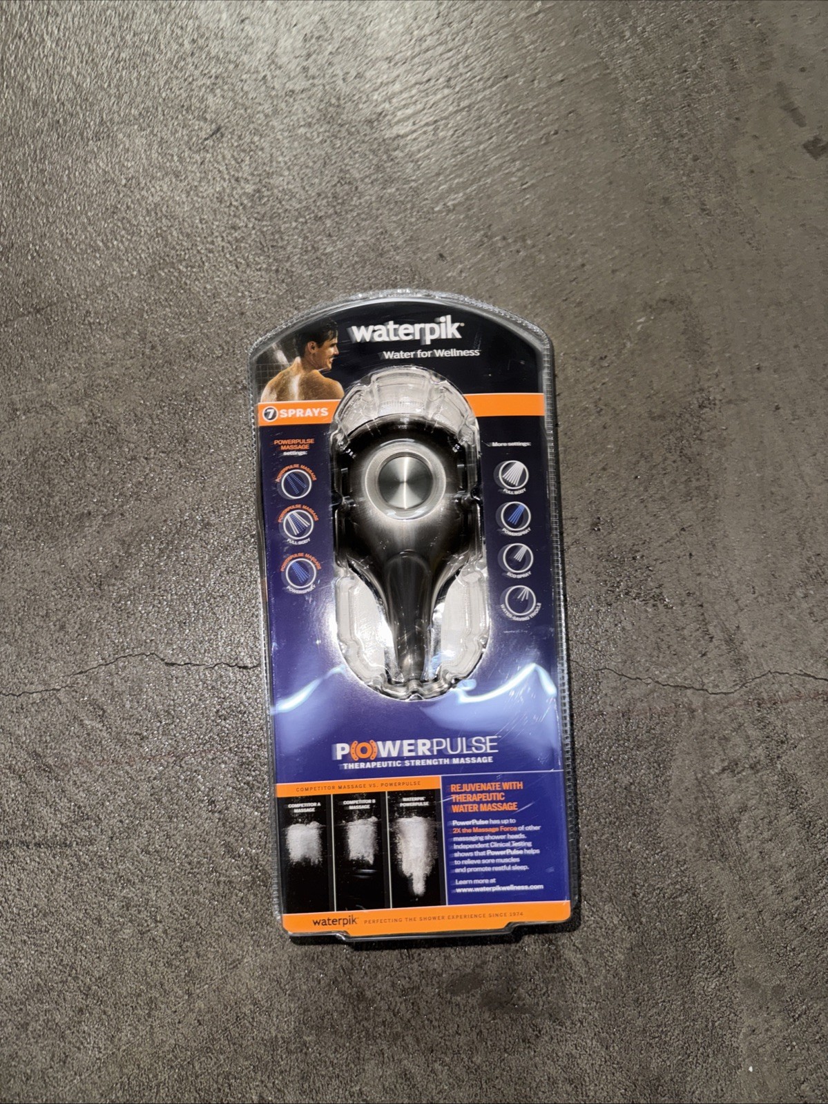 Waterpik PowerPulse 7 Spray Wall Mount Handheld Shower Head in Brushed Nickel gallery
