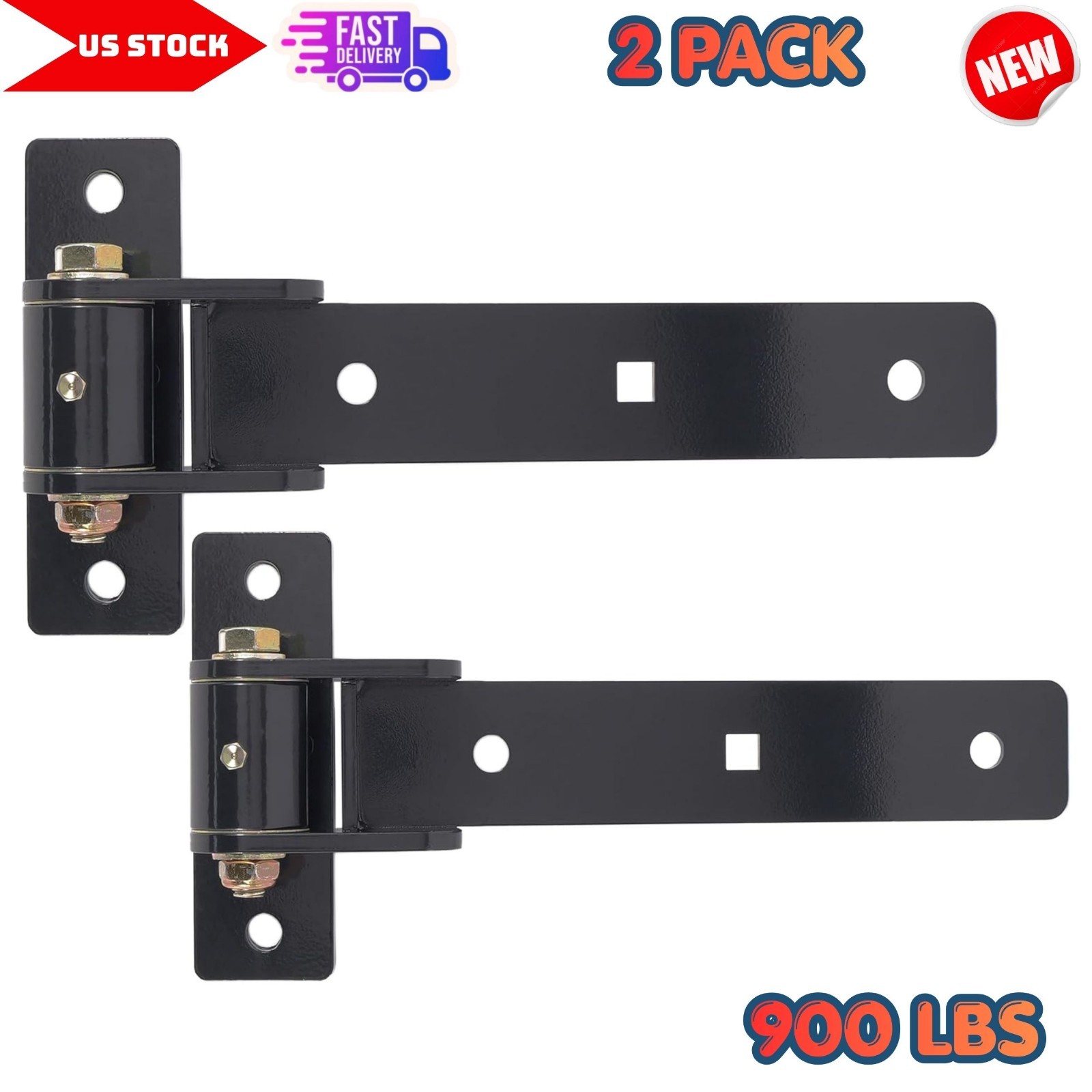 Heavy Duty Gate Hinges 900Lbs Capacity w/ Built-in Ball Bearings for Wooden Gate gallery