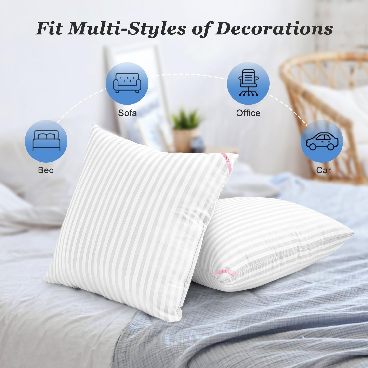 EIUE Throw Pillow Inserts, Machine Washable Pillows,Premium Polyester Fiber ... gallery