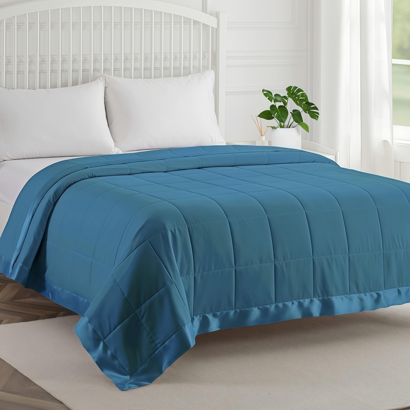 Comflive Down Alternative Blanket Satin Trim Twin Size Lightweight Blanket For gallery