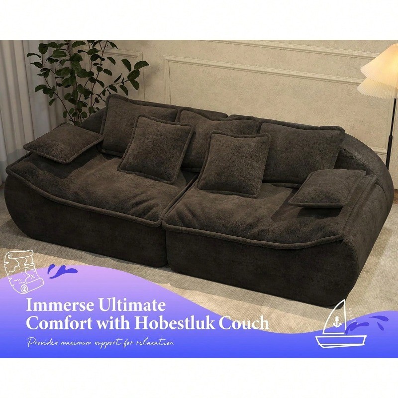 Sofa Couches 3-Seater Modular Sectional Sofa 89''Comfy Loveseat with Throw gallery