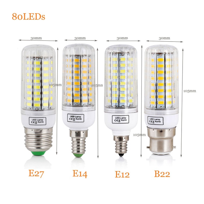 E27 E14 E12 B22 LED Corn Bulb 5730 SMD Light Corn Lamp Incandescent 20W - 160W gallery