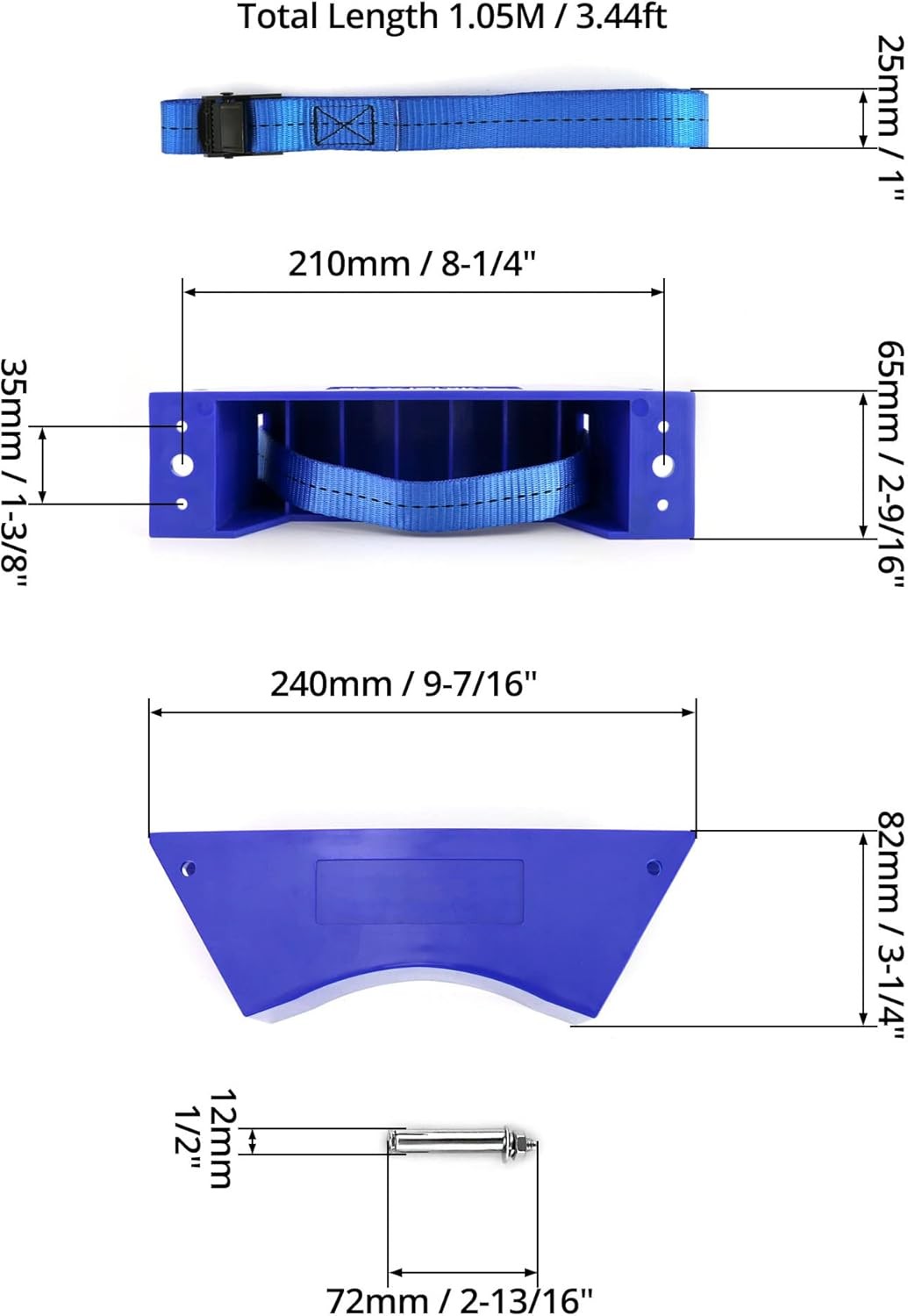 4 Pack Cylinder Wall Mount Bracket 4-12in Tank Holder Strap for Gas Bottles Labs gallery