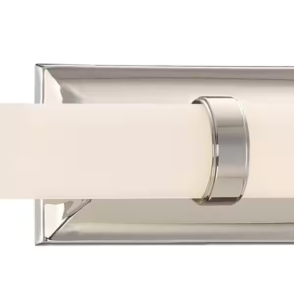 Rolande 100W Equivalent Polished Nickel LED Vanity Light - Tube Etched Glass OB gallery