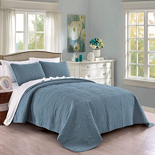 Quilt Set King/Cal King/California King Size Ash Blue Assorted Sizes , Colors gallery