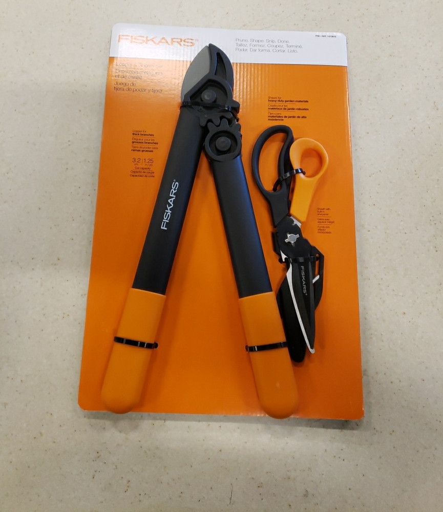 Fiskars Lopper & Garden Shear Tree Branch Twig Pruner Scissors Set
