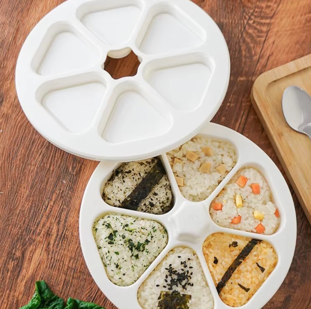 6-in-1 Onigiri Mold–Multifunctional Triangle Sushi Rice Ball Maker & Storage Set gallery