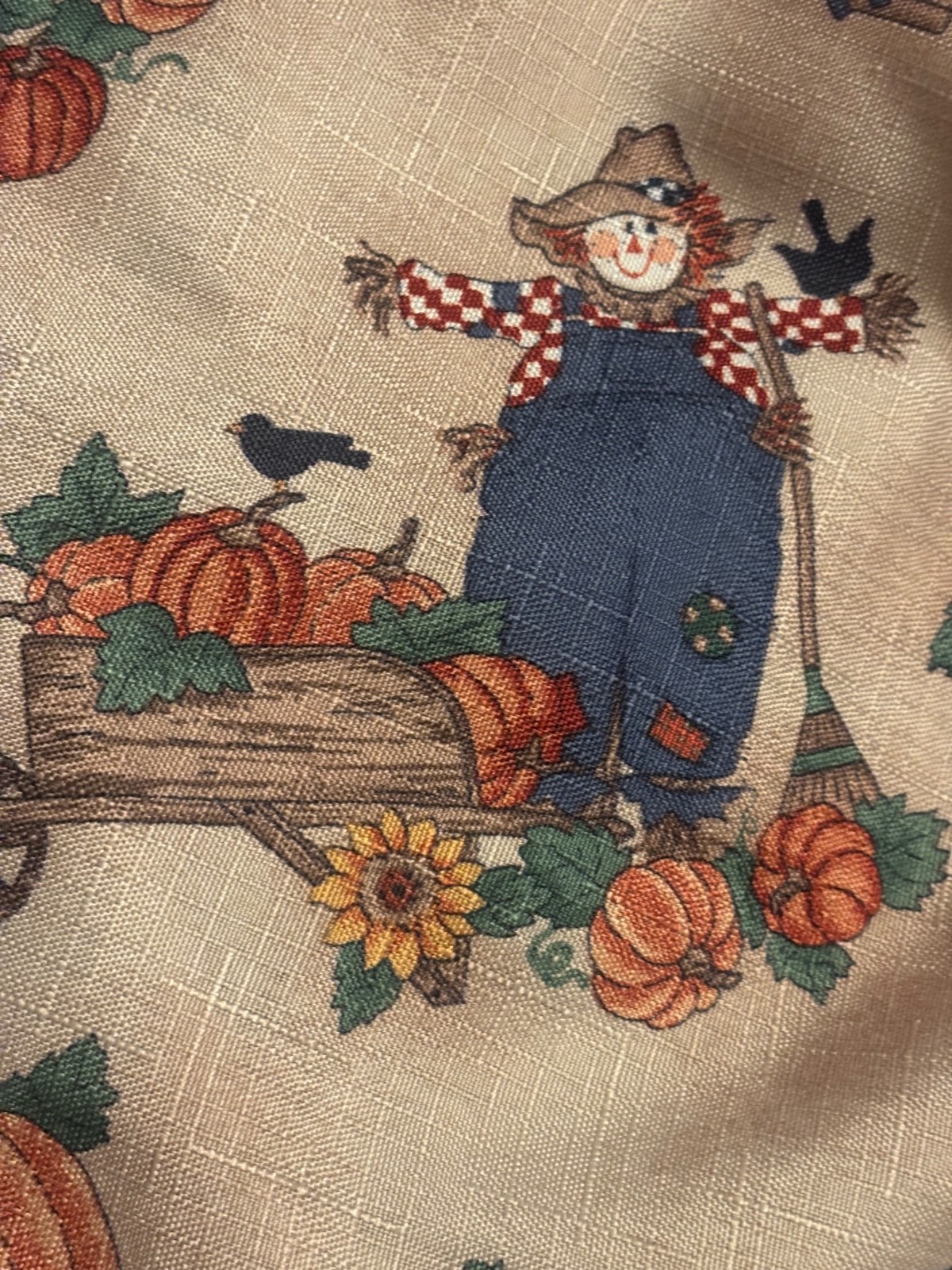 Fall Tablecloth 59 1/2 x 119 in. - Pumpkins w/ Scarecrows Fall Decor gallery