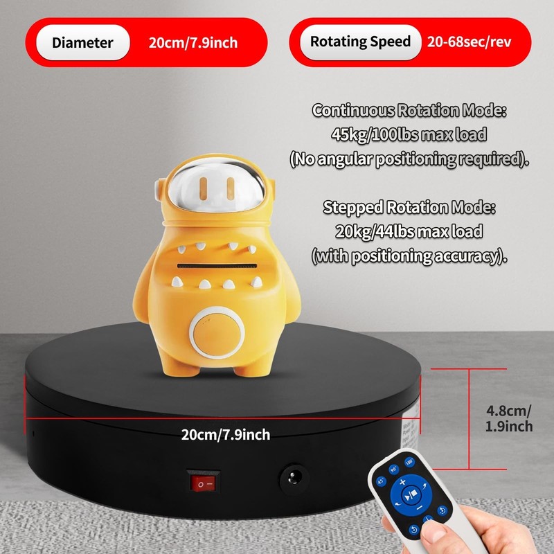 Remote Motorized Electric Turntable Rotating Display Stand Spinning Rotating gallery