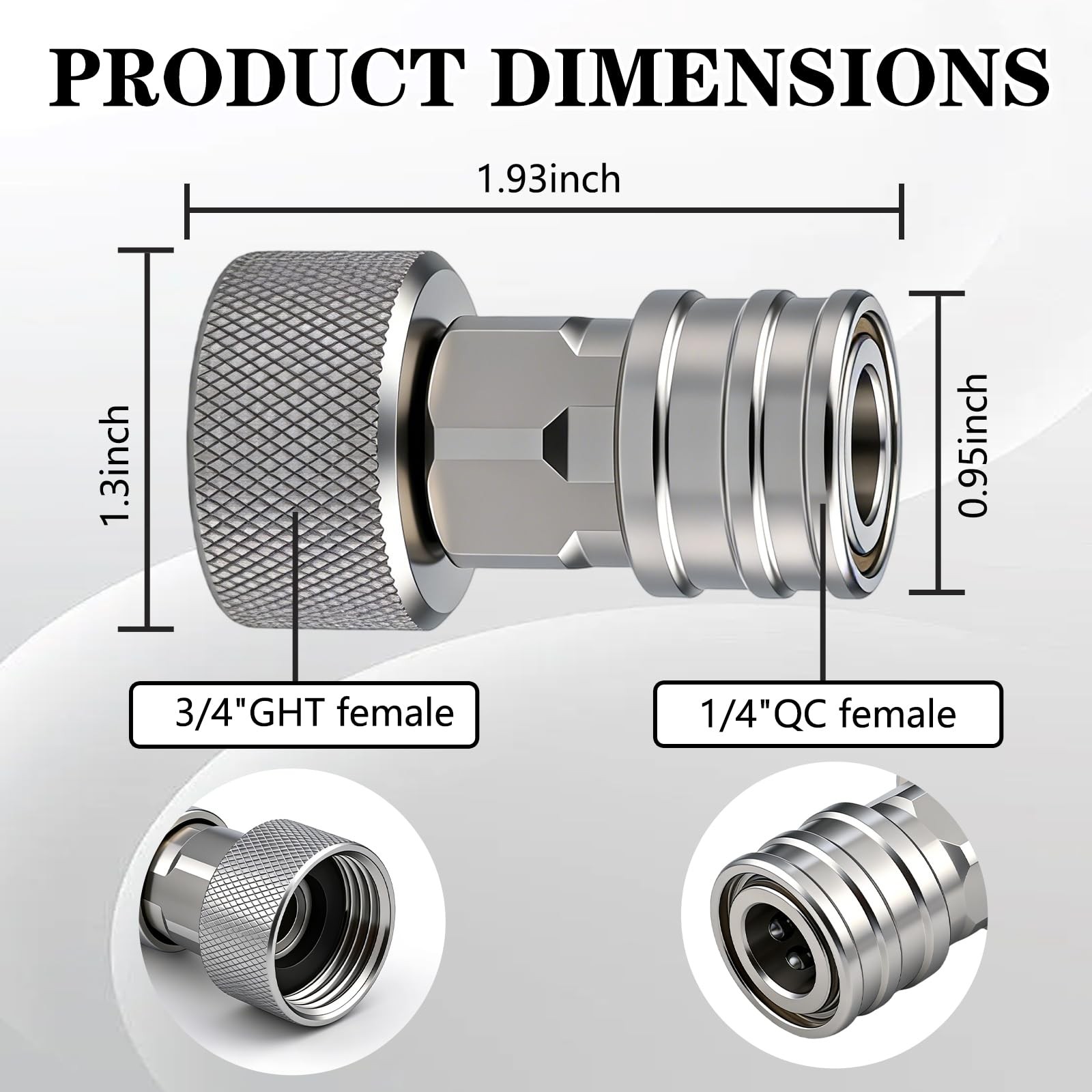 Garden Hose to Pressure Washer Adapter with 5 Pcs Spray Nozzle Tips for Car gallery