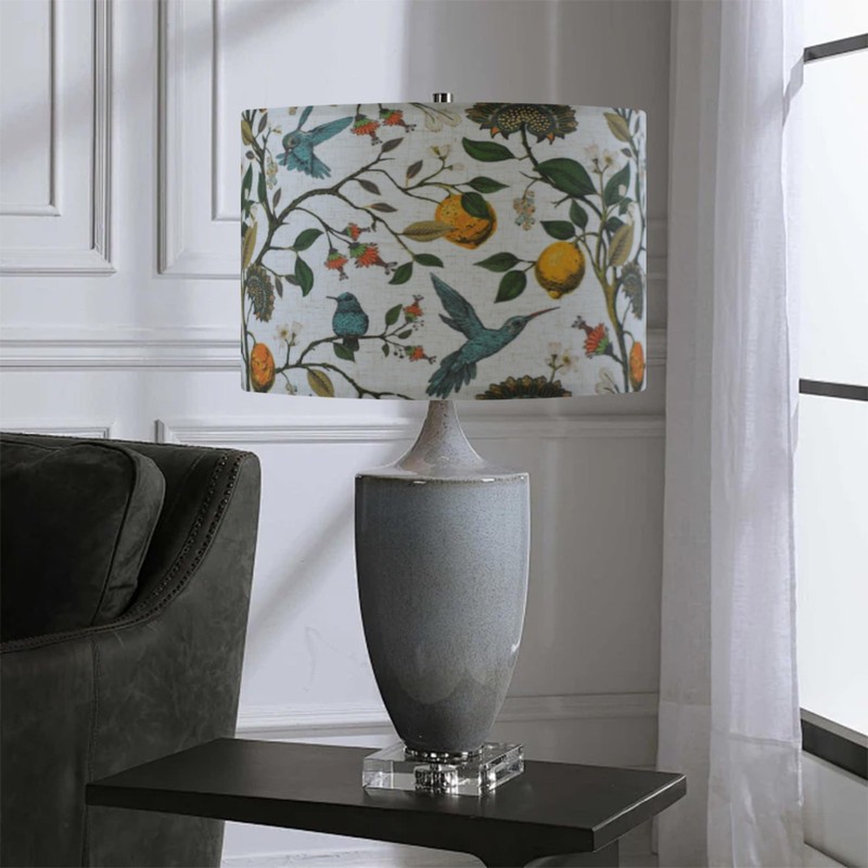Large Flax Pattern Drum Floor Lamp Shades Set Of 2 Spider 13x13x10 Inch gallery