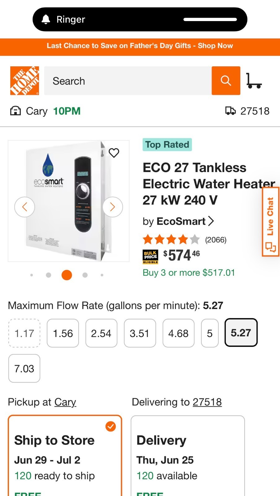EcoSmart ECO 27 Tankless Electric Water Heater - White Brand New Open Box gallery