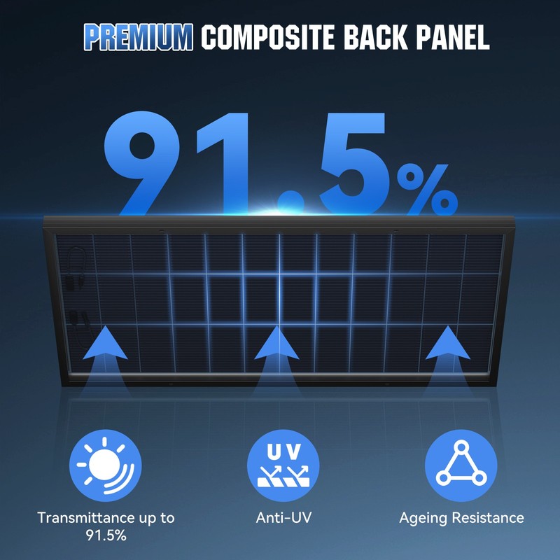 2Pack 200W（400W）N-Type 18BB Bifacial Solar Panel Mono Cell Off Grid Roof RV Boat gallery
