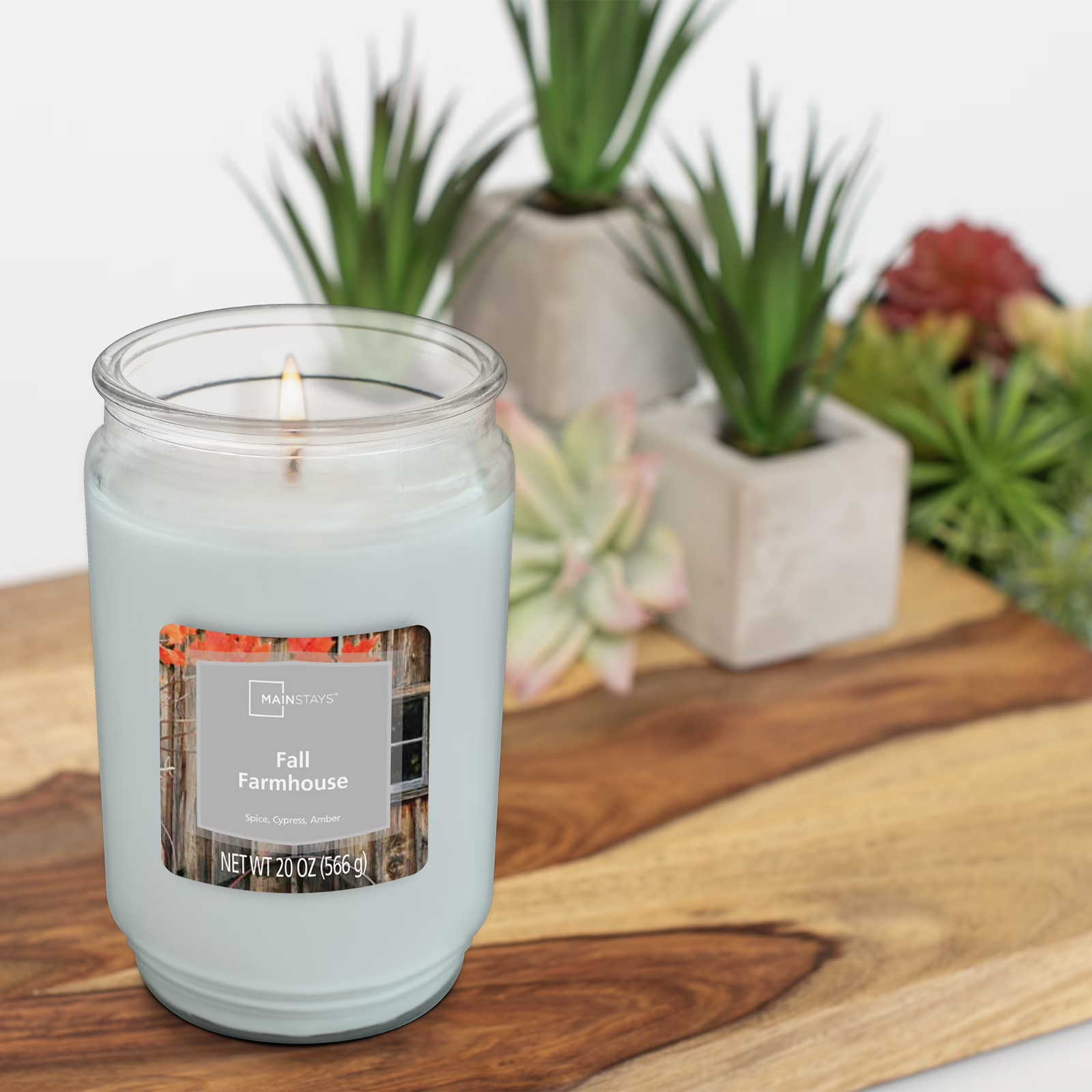 Mainstays Fall Farmhouse scented Single wick candle 20 oz..... gallery