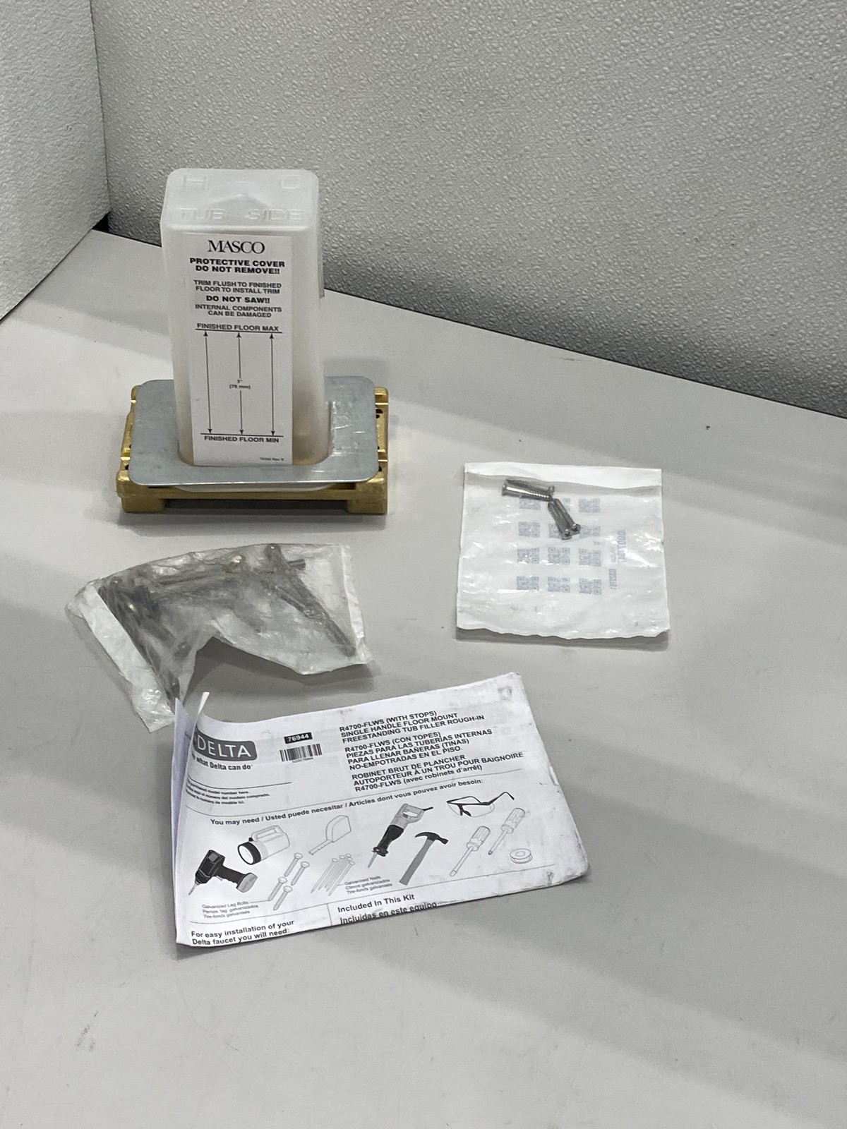 Delta Faucet R4700-FLWS Trinsic Floor Mount Tub Filler Rough-In Valve with Stops gallery