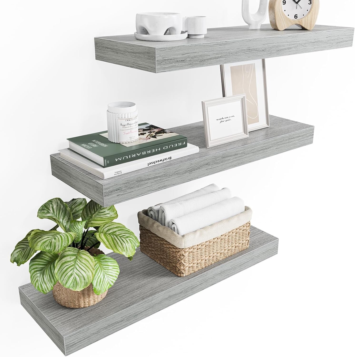 AMADA HOMEFURNISHING Floating Shelves, Wall Shelves for Bathroom/Living Room/Bed gallery