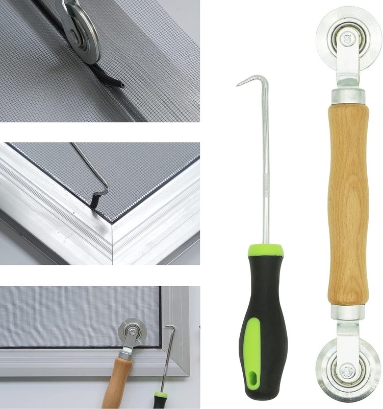 Screen Repair Kit - Screen Roller Tool with Bearing, Screen Retainer Spline 32ft gallery